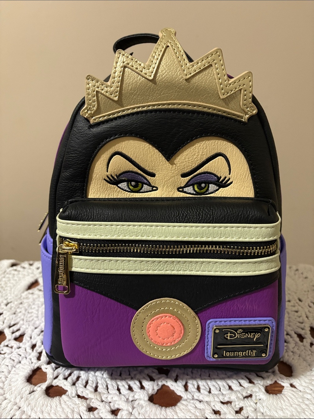 Loungefly Disney Evil Queen Bag/Backpack - Black, Purple, Gold NWT